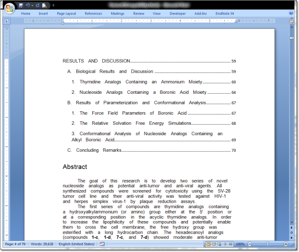 Open compiled thesis in Word